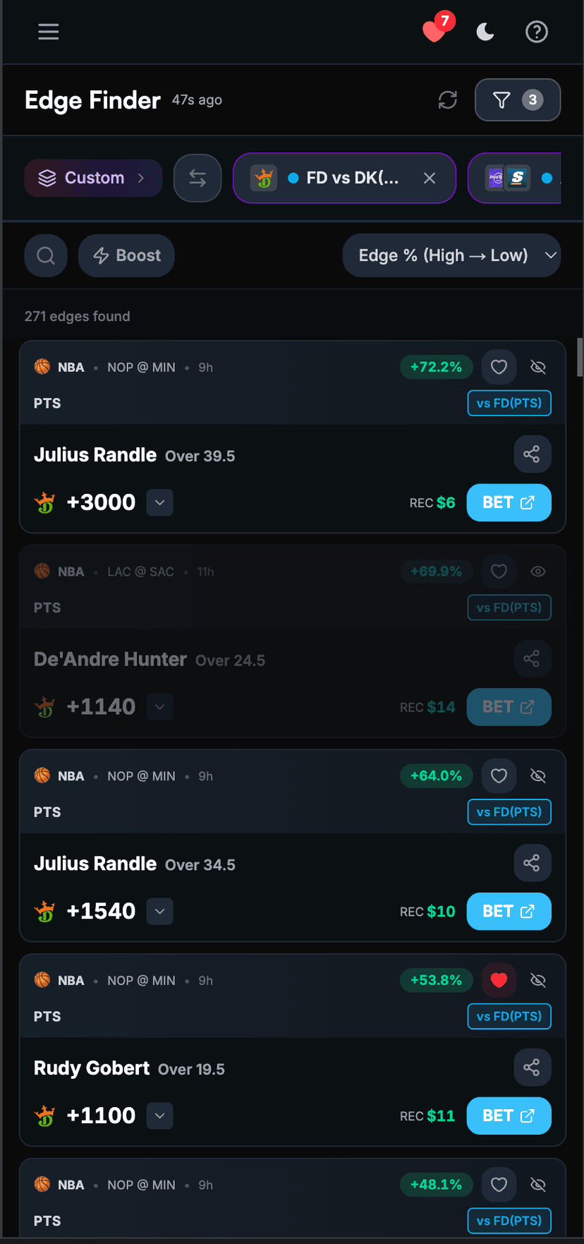 Edge Finder mobile preview